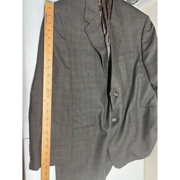 Ralph Lauren Wool Sport Coat Blazer Jacket Houndstooth 46R Dark Gray Black - Picture 6 of 12